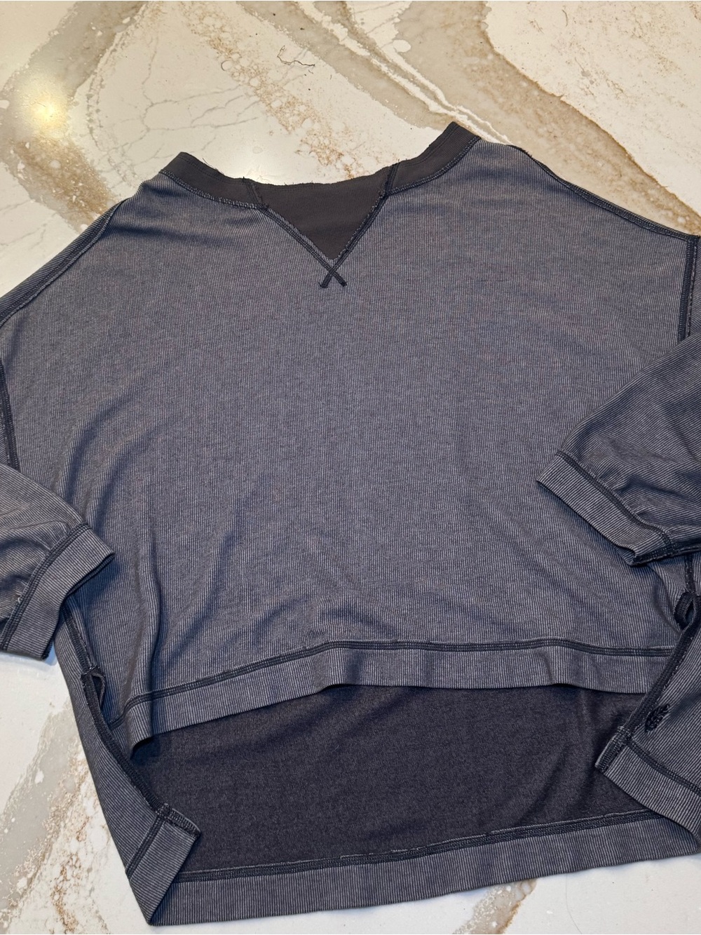FREE PEOPLE Oversized Heather Grey Pullover Top size: XS OVERSIZED